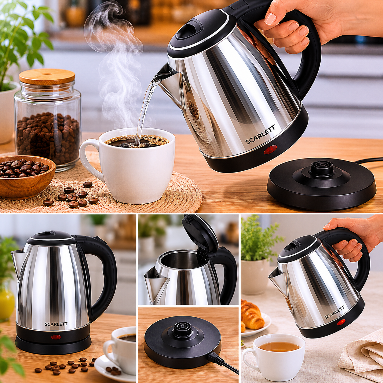 ☕ HERVIDOR ELÉCTRICA SCARLETT – EL CAFÉ PERFECTO EN MINUTOS