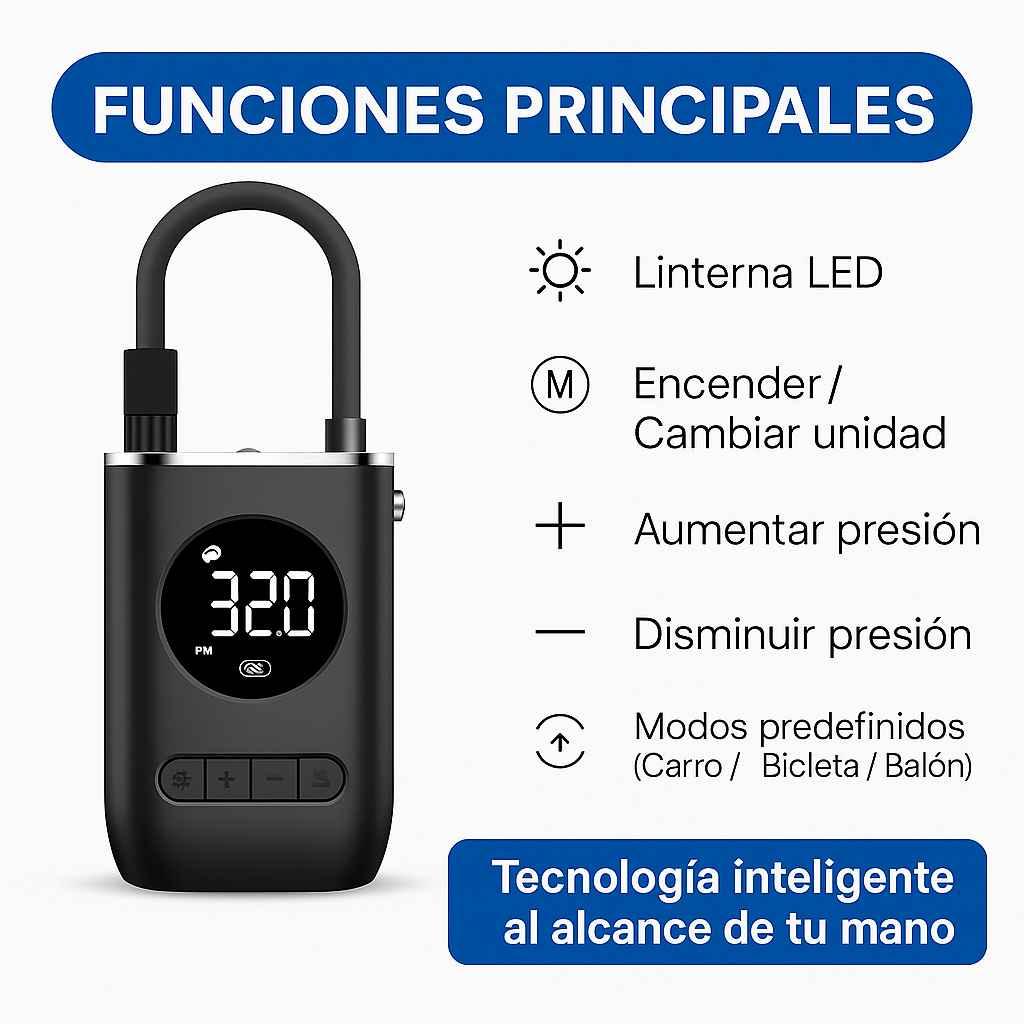 🚗 [PROMO] Compresor de Aire Portátil Digital